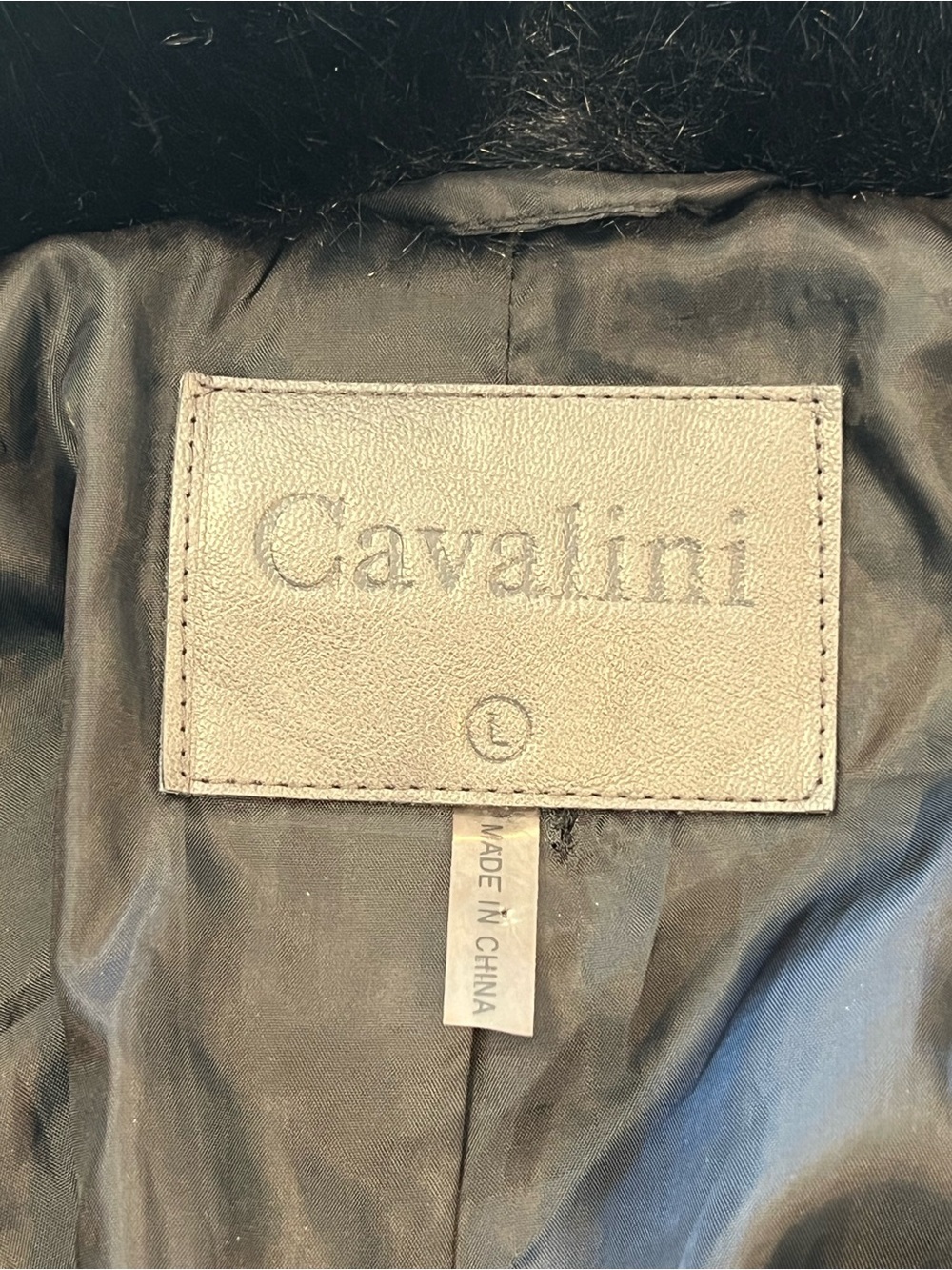 Cavalini Black Faux Fur Shawl-Collar Teddy Jacket Size L EUC - Picture 2 of 8